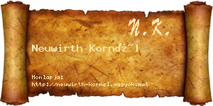 Neuwirth Kornél névjegykártya
